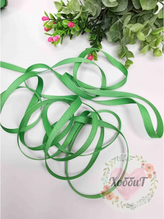 Лента репсовая 0,6см. (светло-зеленый), 10 метров